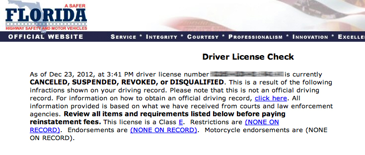 Suspended Florida License Ticketfit